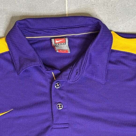 Nike Purple Gold Fit Dry Polo Shirt Men’s Small Short Sleeve Performance - Picture 2 of 7